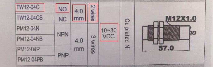 FOTEK : Proximity Sensor Screw Type : TW12-04C