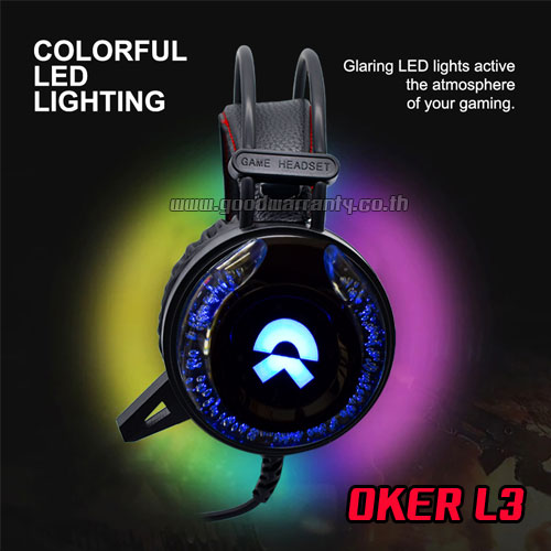 OKER L3 LAVA SONIC OKER HEADPHONE+MIC หูฟัง (ไฟเปลี่ยนสีได้) L3 HP-HM-OK-L3LAV