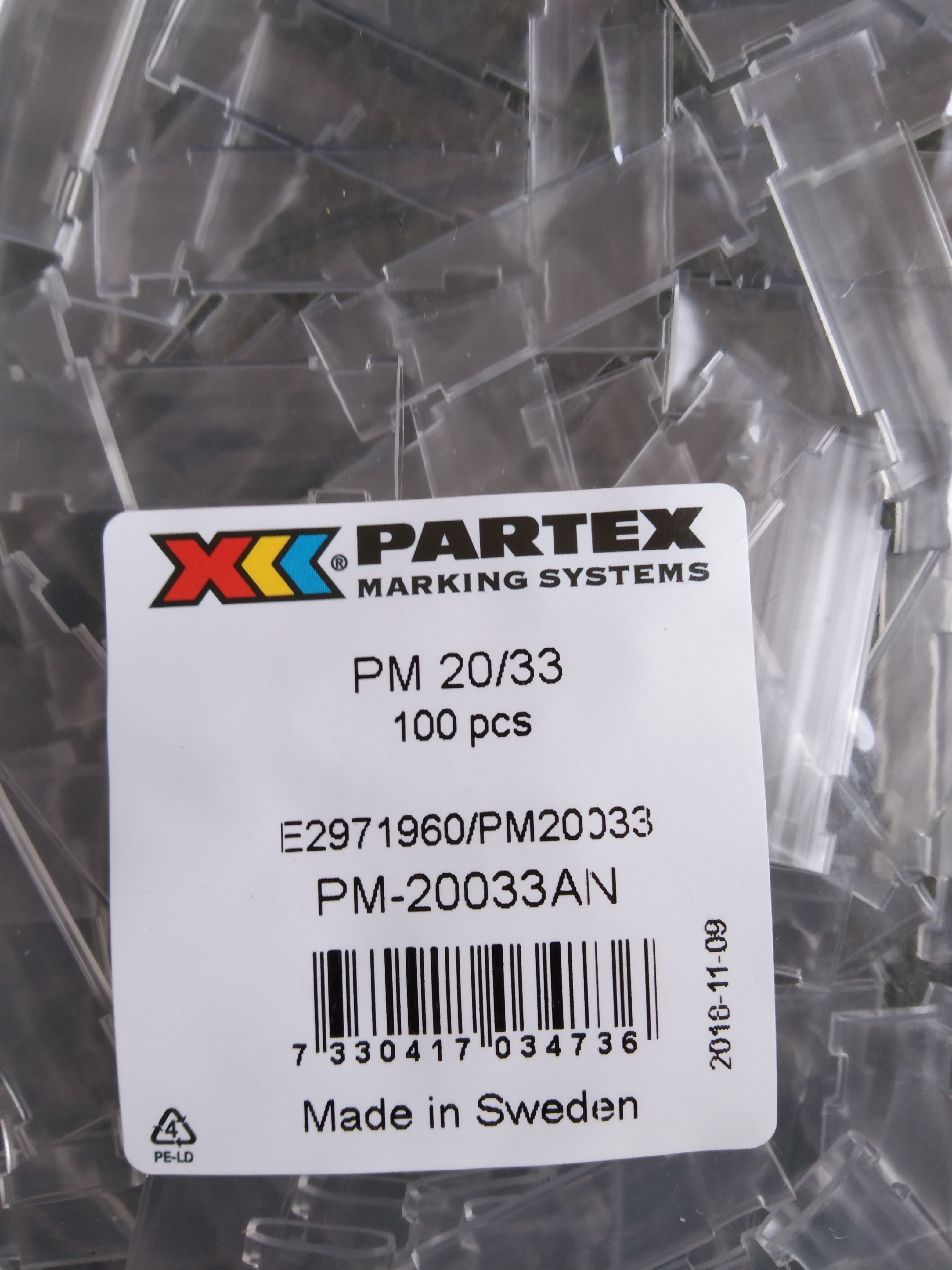 PARTEX : ปลอกมาร์คใส PM20/33 (100pcs/pack) PM-20033AN