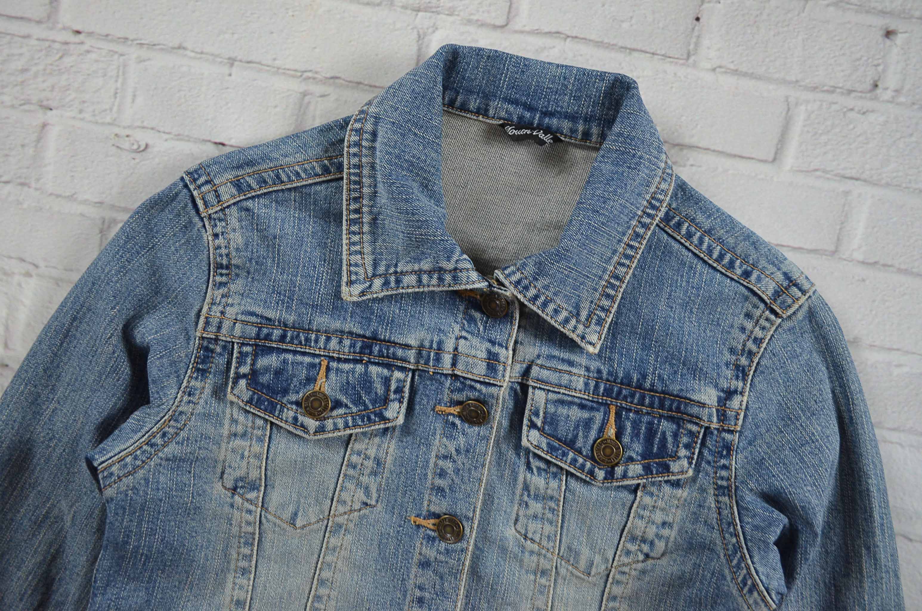 Mouth Valle อกจริง32' (XS) เสื้อแจ็คเก็ตยีนส์ เสื้อยีนส์แขนยาวหญิงชาย สียีนส์ฟอกซีด ผ้านุ่มใส่สบาย