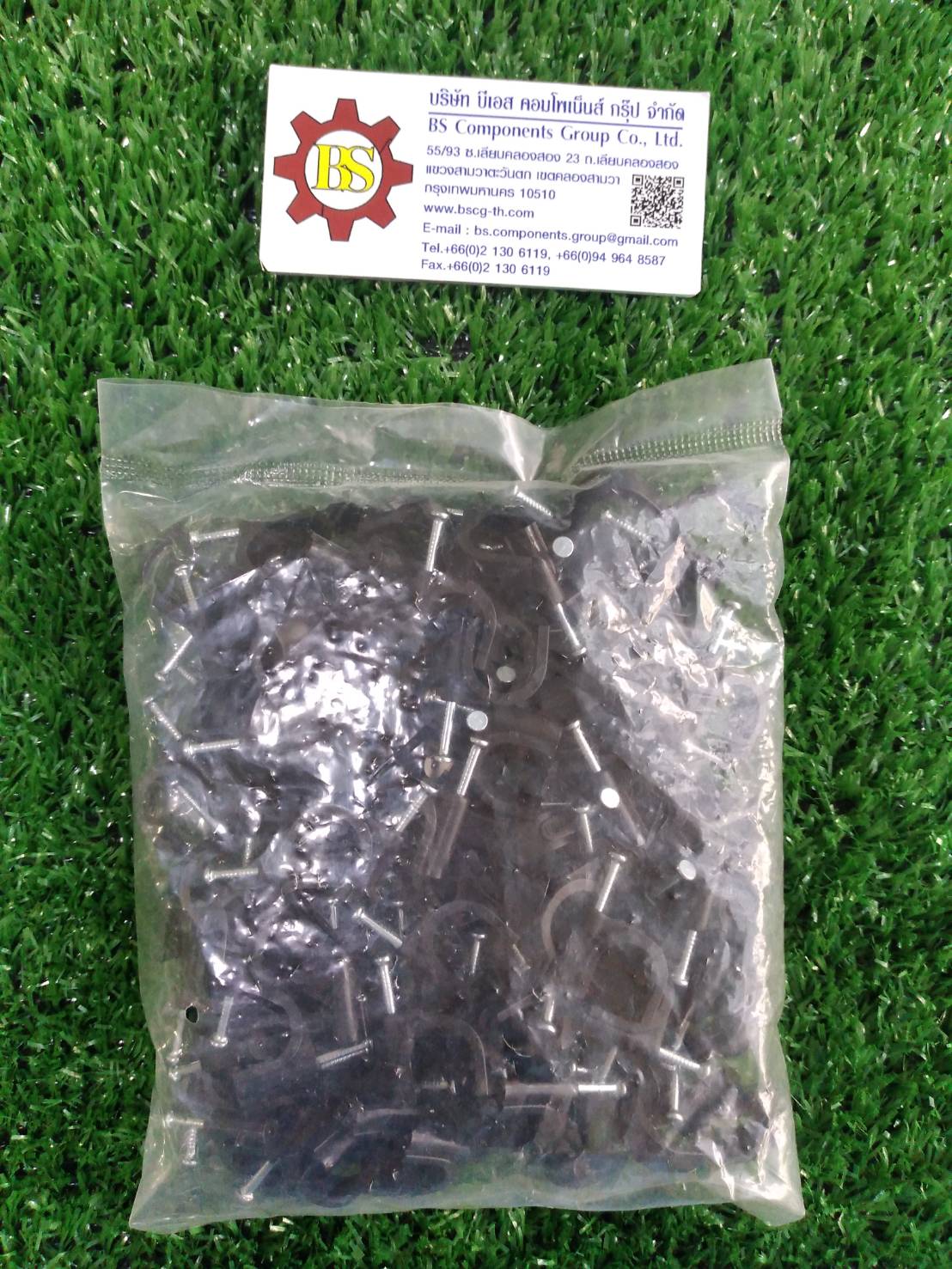 SHINOHAWA : กิ๊ฟตีสายกลม สีดำ 12mm. (100 pcs/pack)