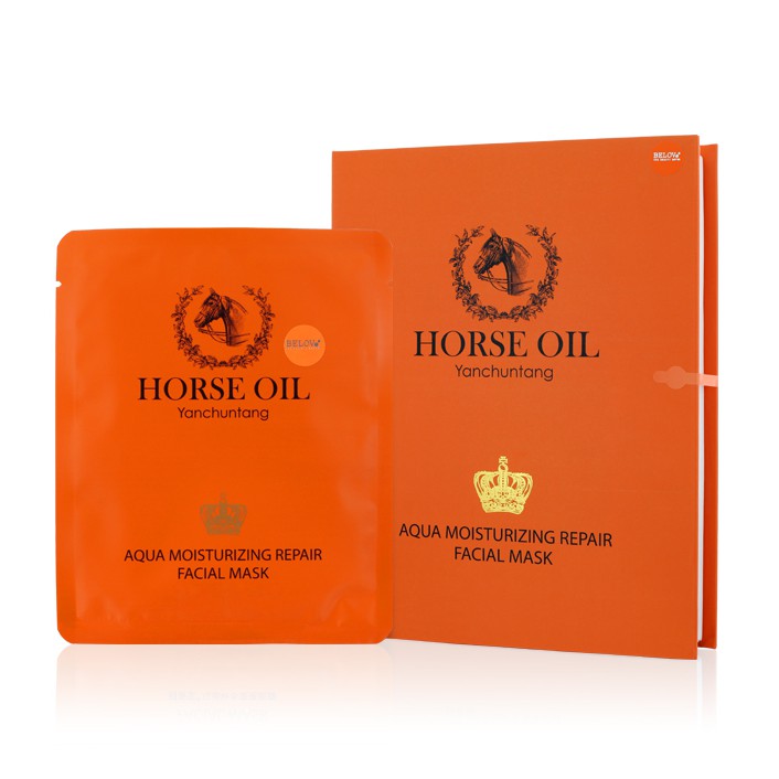 Sale‼️ Horse Oil Yanchuntang Mask 10 แผ่น/กล่อง บีลอฟ แผ่นมาส์กหน้า สูตรน้ำมันม้า มาส์กน้ำมันม้า