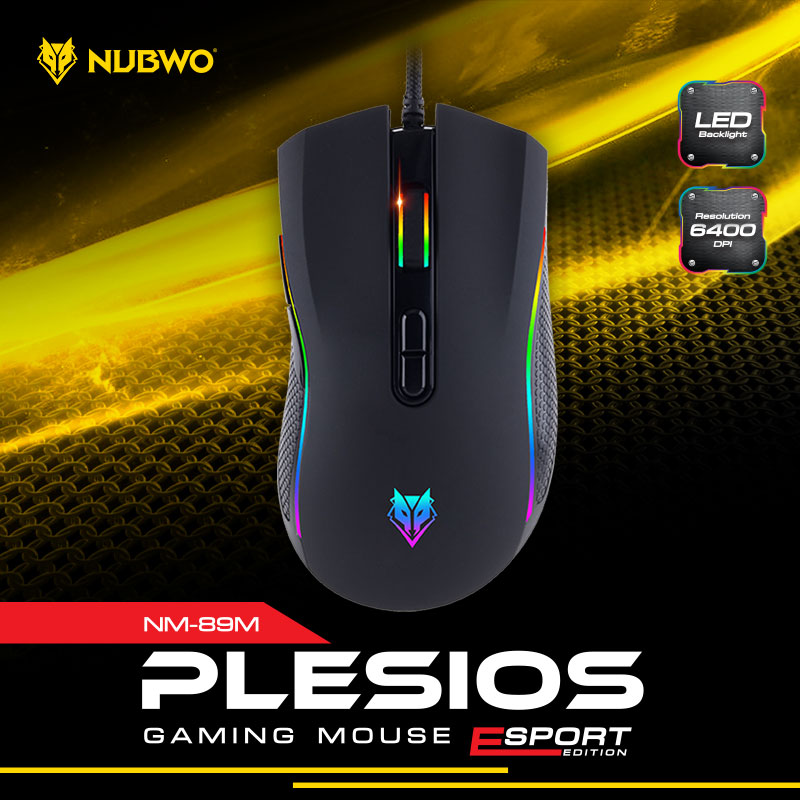 NM-89M BLACK NUBWO PLESIOS GAMING MOUSE MACRO SKU-02536