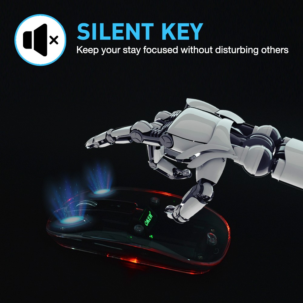 OKER T47 WIRELESS MOUSE BLUETOOTH TRANSPARENT SKU-02961