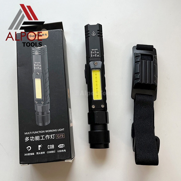 ไฟฉาย Supfire แรงสูง ปรับคองอได้ มีไฟข้าง ไฟสองสี (ขาว+แดง) รุ่น G19