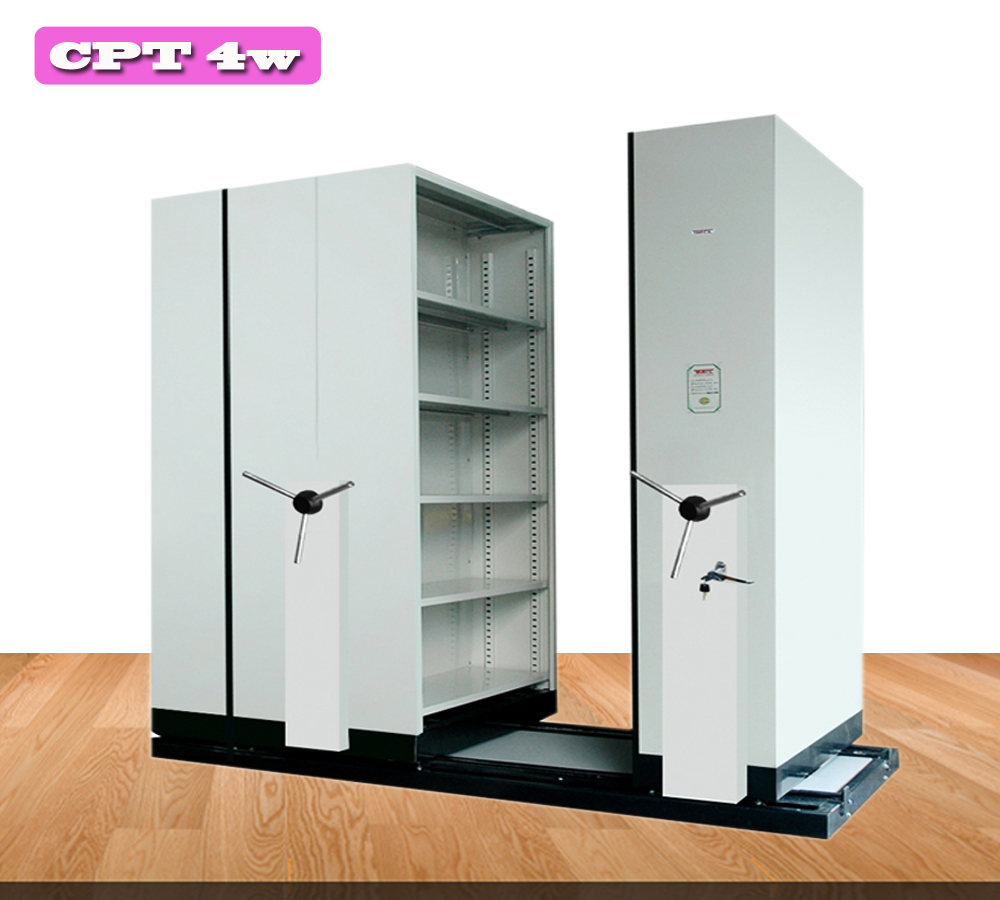ตู้รางเลื่อน CPT 4W แบบพวงมาลัย 4 ตู้