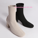 รองเท้ากันหนาวบูธสั้นสไตส์ยุโรป แนวถุงเท้ายืดหยุ่นปรับตามข้อเท้า