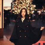 เสื้อโค้ทกันหนาว ผ้าขนแกะ คลุมไหล่