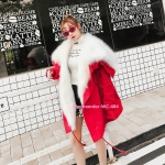 เสื้อโค้ทกันหนาวผ้าโพลีเอสเตอร์ บุขนแกะ เฟออลัง ทรงโอเวอร์ไซส์