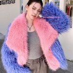 เสื้อโค้ทขนเฟอร์แบบใหม่สุดหรู โทนสีท้องฟ้าใส ฟ้า-พีช-ชมพู เรียบหรู แต่โดดเด่น ขนนุ่ม ฟู เบาสบาย แต่กันหนาวได้ดี ดีไซน์สวย โค้ทตัวสั้นทรงโอเวอร์ไซ แมทช์ง่ายทุกลุค