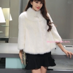 เสื้อโค้ทขนสัตว์หรูหราสไตส์ยุโรปขนเฟอร๋นุ่ม