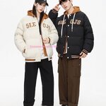 Hooded Coat เสื้อกันหนาวคู่รัก ใส่เป็นคู่ เป็นธีม เสื้อกันหนาวทรงเบสบอลพร้อมหมวกฮู้ด เหมือนใส่สองตัว ผ้าฝ้ายผสมเส้นใยโพลีเอสเตอร์เคลือบสารท้อนหยดน้ำไม่เปียก เสื้อกันหนาวสไตล์เกาหลี ใส่ได้ทั้งผู้ชายและผู้หญิง มี 4 สี