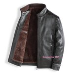 เสื้อแจ็คเก็ตหนังผู้ชายสไตล์เกาหลี เสื้อแจ็คเก็ต ทรงหลวม เสื้อแจ็คเก็ตกันลมกันหนาวบุขนกำมะหยี่หนา มีให้เลือก 2 สี