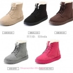 รองเท้าบูธหนาวหนังPUผสมกำมะหยี่ บุขนหนาด้านในนุ่มลุยหิมะสบายเท้า