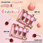 SIVANNA COLORS LITTLE CAT SUPER-SMOOTH VELVET LIQUID LIPS SET HF5055 สิวันนา ลิปจุ่ม เนื้อแมท เนื้อกลอส