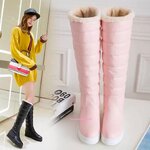 รองเท้าบูทกันหนาวบุขนด้านในสีขาว สีดำ สีชมพู สำหรับผู้หญิงใส่กันหนาว กันลม ลุยหิมะ รองเท้าบูทยาวหนังพียูเกรดพรีเมี่ยมบุขนหน้าด้านใน ใส่อุณหภูมิติดลบได้ มี 3 สี ไซ 34 ถึง 43