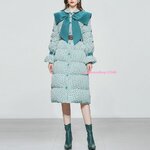 เสื้อโค้ทกันหนาวทรงเจ้าหญิงสลิมเข้ารูปแต่งปกสไตล์ใหม่แบบโบว์ถอดแยกได้พร้อมเข็มขัดมาพร้อม 3 เฉดสี