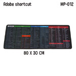 MP012 Mouse Pad Adobe Shortcut แผ่นรองเมาส์ Shortcut Keys สกรีนคีย์ลัด office word excel PhotoShop CAD MP-ML-GT-MP012