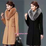 Slim Coat เสื้อโค้ทผู้หญิงทรงสลิมเข้ารูปปกเฟอร์ขนมิ้งถอดแยกได้ใส่แล้วผอมผ้าวูลพร้อมซับในหนามาพร้อม 2 เฉดสี