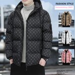 Down Jacket for Men เสื้อกันหนาวผู้ชายใส่ลุยหิมะ เสื้อกันหนาวพร้อมฮู้ด ทรงแจ็คเก็ตตัวสั้นผ้าฝ้ายผสมเส้นใยโพลีเอสเตอร์เคลือบสารสะท้อนหยดน้ำ กันน้ำ กันลม กันหิมะ ใส่กันหนาวติดลบ มี 4 สี ไซ M ถึง 5XL