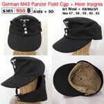 German M43 Panzer Field CAp + WH Insignia