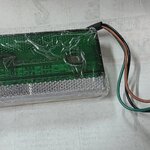 ไฟหลังคา ไฟสัญญาณ ไฟราวข้าง กลม 12V สี่เหลี่ยม ขนาด ยาว 12 กว้าง 5.5 หนา 2.5 ซม. สีเขียว ไฟ 2 สเต็ป ข้างละ