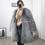 Mink Fur Coat เสื้อโค้ทขนมิ้งตัวยาวปานกลางทรงโอเวอร์ไซส์ ใส่กันหนาว กันลม กันหิมะ ได้ดี ขนเฟอร์ยาวไม่คัน