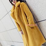 เสื้อคลุมขนมิ้ง เสื้อโค้ทขนเฟอร์ตัวยาวปกบานคอวี ทรงเบสิคขนเฟอร์นิ่มซับในหนา ใส่กันหนาวกันลม กันหิมะ นาดรอบอกถึง 43" มาพร้อม 9 เฉดสี