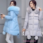 เสื้อกันหนาวขนเป็ดสไตส์ใหม่เฟอ ฟูฟู เฟอถอดออกได้มีถึง