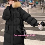 เสื้อกันหนาว ขนเป็ดผู้หญิงใส่กันหนาว -40 เสื้อกันหนาวบุนวมหนาตัวยาวพร้อมฮู้ดและเฟอร์ฮู้ดถอดแยกได้มาพร้อม 3 เฉดสี