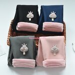 กางเกงบุขนเด็กโต กางเกงกันหนาวเด็กผู้หญิงทอหนาใส่กันหนาวอุณหภูมิเลขตัวเดียว มาพร้อม 4 เฉดสี