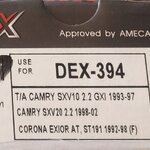 [DEX-394] COMPACT มีแผ่นซับเสียง ผ้าดิสเบรคหน้า TOYOTA CAMRY SXV10 2.2 GXI 1993-97 SXV20 2.2 1998-2002 CORONO EXIOR AT , ST191 1992-98 รุ่น NANO MAX กล่องสีดำ (1ชุดมี 4ชิ้น) ราคา ชุดละ
