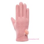 ถุงมือกันหนาวผู้หญิง ถุงมือกันหิมะผ้าแคชเมียร์ทอหนาซับในกำมะหยี่ทรงสลิมใส่แล้วนิ้วดูเรียวไม่พอง แต่งขนเฟอร์สวยมี 3 สี