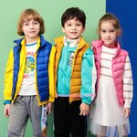 เสื้อกั๊กกันหนาวเด็กน้ำหนักเบาใส่ได้ทั้งเด็กผู้ชายและเด็กผู้หญิงสวมเสื้อกั๊กเป็นตัวในหรือตัวนอกสำหรับกันหนาว เสื้อกั๊กเด็กกันหนาวสไตล์ยุโรปมาพร้อม 10 เฉดสี ไซ 110 ถึง 170