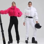 ชุดสกีขนเฟอร์สำหรับผู้หญิง ชุดสกีกันหนาว กันลม กันหิมะ อบอุ่นผ้าหนาสองชั้น ทรงสลิปเข้ารูป แต่งขนเฟอร์หรูหราสไตล์ไฮเอน งานพรีเมี่ยม มาพร้อม 9 เฉดสี