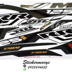 Sticker YAMAHA Mio 125 I ปี 2013 รุ่น 6 RR ติดรถสี ดำ(เคลือบเงา) สติ๊กเกอร์ ติดรถมอเตอร์ไซค์ ยามาฮ่า มีโอ