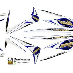 Sticker YAMAHA MIO 125 ปี 2011 รุ่น 5 MX ติดรถสี ขาว น้ำเงิน (เคลือบเงา) สติ๊กเกอร์ 3M แท้ สติ๊กเกอร์ติดมอไซค์ ยามาฮ่า มีโอ