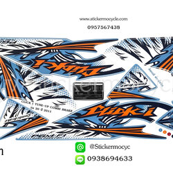 Sticker HONDA CLICK i ปี 2011 รุ่น20 (For ward Combi Brake Combi Brake) ติดรถสี ฟ้า น้ำเงิน (เคลือบเงาแท้) สติ๊กเกอร์ ติดรถมอเตอร์ไซค์ ฮอนด้า คลิ๊ก ไอ