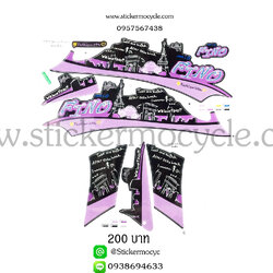 Sticker YAMAHA Fino ปี 2012 รุ่น 19 ติดรถสี ดำ (เคลือบเงาแท้) สติ๊กเกอร์ ติดรถมอเตอร์ไซค์ ยามาฮ่า ฟีโน่