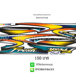 Sticker YAMAHA Fresh ปี 2001 รุ่น 2 ติดรถสี ดำ สติ๊กเกอร์ ติดรถมอเตอร์ไซค์ ยามาฮ่า เฟรช