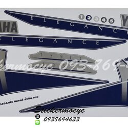 Sticker Yamaha Nouvo 135 Elegance ปี 2008 รุ่น 1 ติดรถสี น้ำเงิน แดง (เคลือบเงา) สติ๊กเกอร์ติดมอไซค์ ยามาฮ่า นูโว