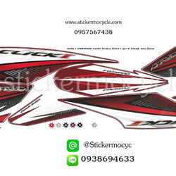 Sticker HONDA CLICK i ปี 2011 รุ่น19 (For ward Combi Brake) ติดรถสี แดง น้ำตาล (เคลือบเงาแท้) สติ๊กเกอร์ ติดรถมอเตอร์ไซค์ ฮอนด้า คลิ๊ก ไอ
