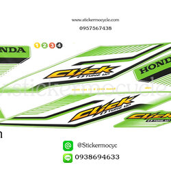 Sticker HONDA CLICK i ปี 2008 รุ่น11 ติดรถสี เขียว(เคลือบเงาแท้) สติ๊กเกอร์ ติดรถมอเตอร์ไซค์ ฮอนด้า คลิ๊ก ไอ