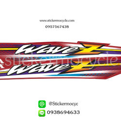 Sticker HONDA Wave 100 Z ปี2003 รุ่น1 ติดรถสีแดง(เคลือบเงา) สติ๊กเกอร์ ติดรถมอเตอร์ไซค์ ฮอนด้า เวฟ
