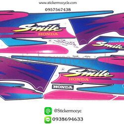 Sticker HONDA Smile ปี1997รุ่น2 ติดรถสี น้ำเงิน สติ๊กเกอร์ แถบ ติดรถมอเตอร์ไซค์ ฮอนด้า สมาย