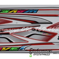 Sticker HONDA Wave 110i ปี2015 รุ่น 19 สีสะท้อนแสง ติดรถสีแดง ดำ (เคลือบเงา) สติ๊กเกอร์ ติดรถมอเตอร์ไซค์ ฮอนด้า เวฟ