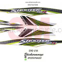 Sticker 3M SUZUKI Shooter115i ติดรถสี เขียว (เคลือบเงา) สติ๊กเกอร์ 3 M แท้ สติ๊กเกอร์ติดมอไซค์ ซูซูกิ ชูสเตอร์