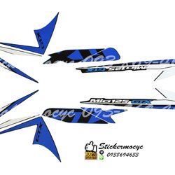 Sticker YAMAHA MIO 125 ปี 2010 รุ่น10 GTX ติดรถสี ดำ น้ำเงิน (เคลือบเงา) สติ๊กเกอร์ 3M แท้ สติ๊กเกอร์ติดมอไซค์ ยามาฮ่า มีโอ