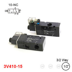 โซลินอยด์วาล์ว รุ่น 3V410-15 (Port 1/2") 3/2 Single Coil