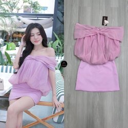 Set 2 ชิ้น สีชมพูกรีบบัว เสื้อเกาะอกดีเทลเย็บต่อสายคาดปาดไหล่ ดีไซน์สวย ผ้าชีฟองเนื้อทราย เย็บซับในอย่างดี เสื้อจับจีบคลาย ตัวเสื้อเป็นทรงฟักทองสวย (สม็อคจั้มเอว) (มีซิปหลัง) มาพร้อมกับกระโปรงสั้นผ้าลื่น ซิปหลัง เนื้อผ้าดี มีซับในทั้งชุด สวยน่ารักมากๆค่ะช